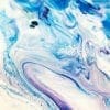 blue abstract floral print