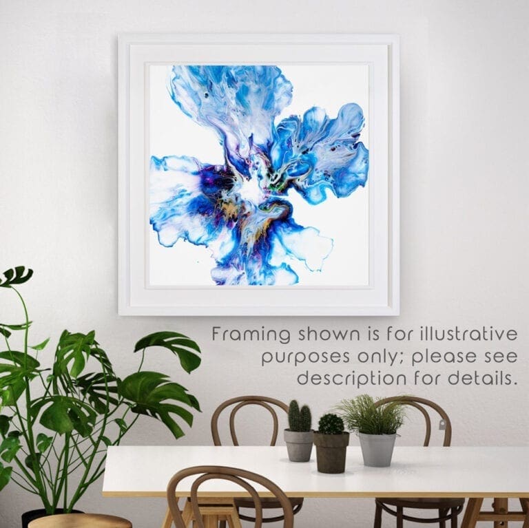 blue abstract floral print