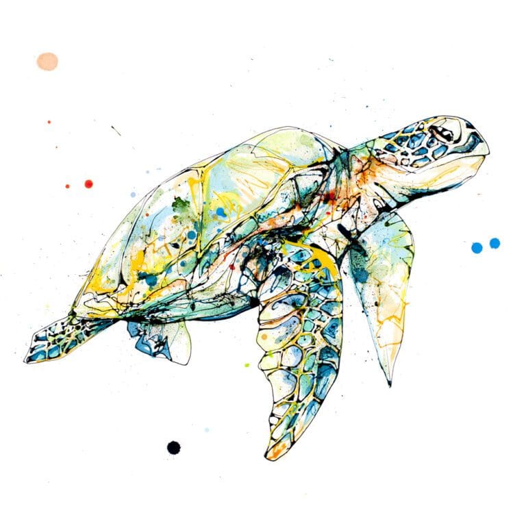 Tranquil - Sea Turtle Print, 30x30cm with Framing Options