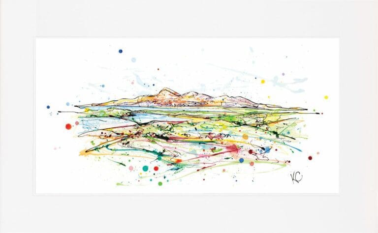 Window to The Mournes Panoramic Limited Edition Landscape Paper Giclee Fine Art Print shown in Mount