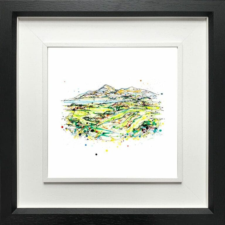 Golf 4th Hole Royal County Down Print in Deluxe Black Frame