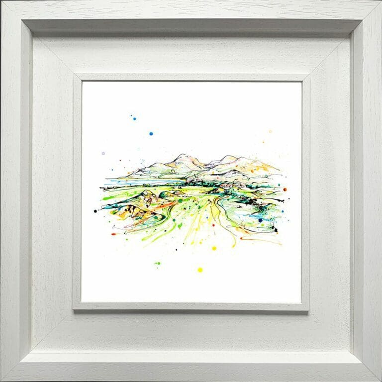 Gold 9th Hole Royal County Down Print in Deluxe White Frame