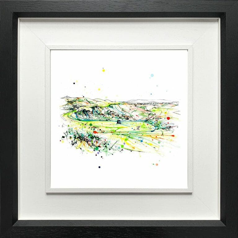 Calamity Corner Royal Portrush Golf Club Landscape shown in Deluxe Black Frame