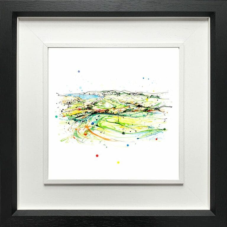 From the 15th Royal Portrush Golf Club Landscape Paper Giclee Fine Art Print shown in Deluxe Black Frame