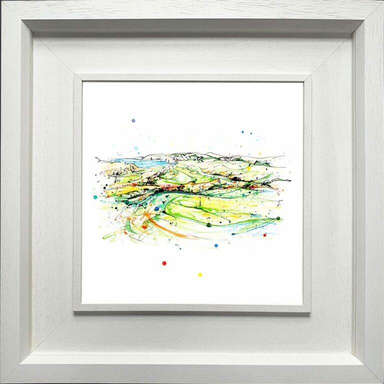 From the 15th Royal Portrush Golf Club Landscape Paper Giclee Fine Art Print shown in Deluxe White Frame