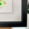 Detail of Deluxe Black Frame of Cliff Puffin Miniature Original Painting