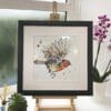Ivy Original Robin Painting in Deluxe Black Frame by Northern Ireland artist Kathryn Callaghan