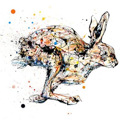 Like the Wind running hare print featuring a hare running left to right