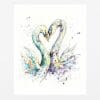 Embrace Swans Paper Giclee Fine Art Print shown in Mount