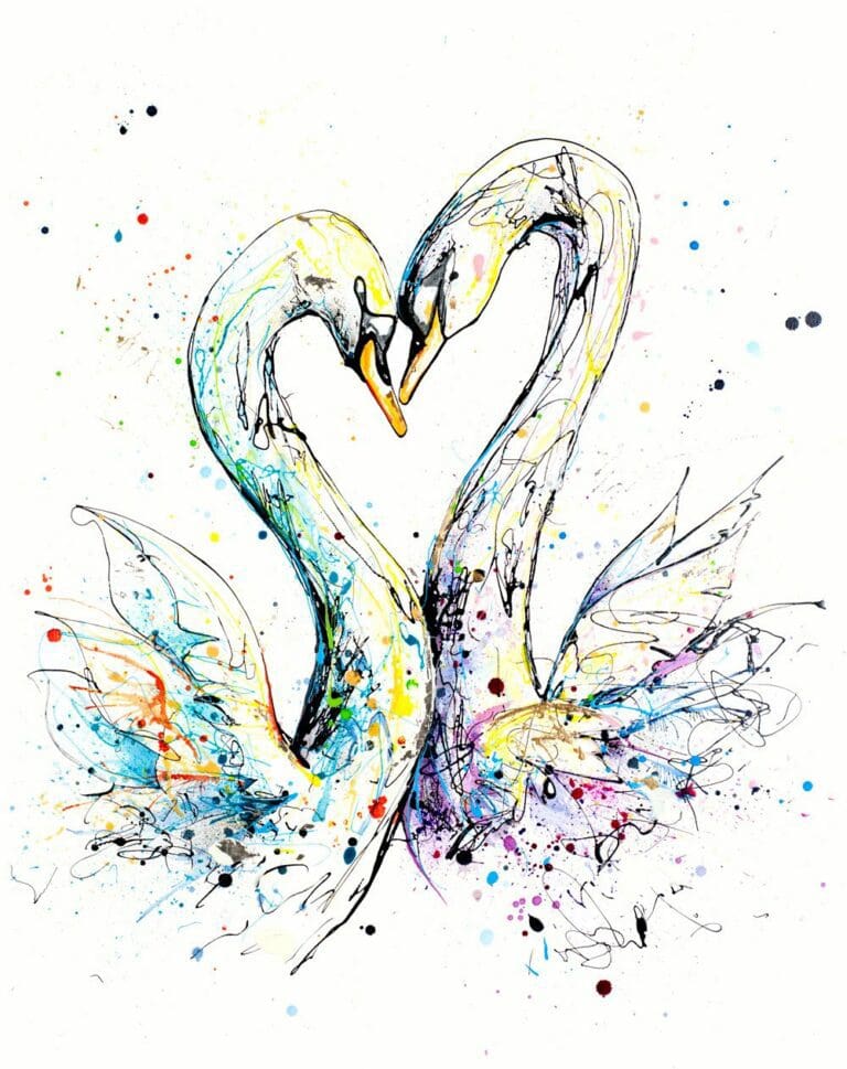 Embrace - Swan Print, 45x56cm with Mount Options