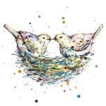 Our Nest - Two Birds in a Nest Print, 30x30cm with Framing Options