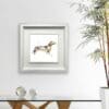Hopeful Dachschund Dog Print shown in Deluxe White Frame in Situ