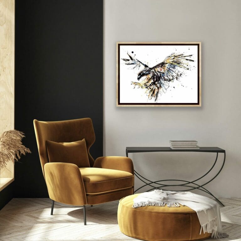 Velocity Falcon Print shown Framed in Situ