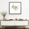 Dash Running Hare Print shown framed in Situ