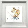 Treasure Hunt Fox Print by Kathryn Callaghan shown in a Deluxe White Frame