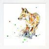 Treasure Hunt Fox Print by Kathryn Callaghan shown in a Standard White Frame