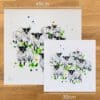 Two prints of Baa by Kathryn Callaghan, to show the size difference between the 45cm print and the 30cm print.
