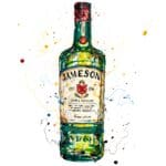 A print of a poured painting of Jameson Irish Whiskey by Kathryn Callaghan.