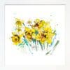 A vivid daffodil print by Kathryn Callaghan, named 'Happy Days', displayed in a Standard White Frame.
