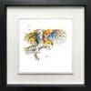 A print of a barn owl named 'Hover' by Kathryn Callaghan shown in a Deluxe two-part Black and White Frame.