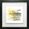 A landscape print by Kathryn Callaghan, named 'The Mournes at Sunset', displayed in a Deluxe Black frame.