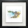 Bangor Pier, a landscape print by Kathryn Callaghan, presented in a deluxe black frame.