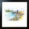 Bangor Pier, a landscape print by Kathryn Callaghan, presented in a standard black frame.