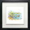 Causeway Rocks, a landscape print by Kathryn Callaghan, presented in a deluxe black frame.