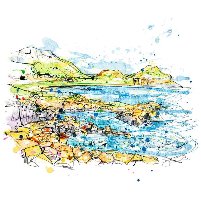 Causeway Rocks by Kathryn Callaghan, a landscape painting depicting the Giants Causeway on the North Coast of Northern Ireland.