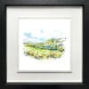 Glens of Antrim, a landscape print by Kathryn Callaghan, presented in a deluxe black frame.