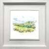 Glens of Antrim, a landscape print by Kathryn Callaghan, presented in a deluxe white frame.