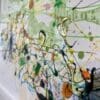 A close up showing the texture surface of an original painting of Glens of Antrim by Kathryn Callaghan.