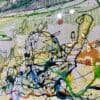 A close up showing the texture surface of an original painting of Glens of Antrim by Kathryn Callaghan.