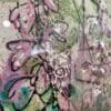 A close up showing the texture surface of an original painting of The Mournes from Murlough by Kathryn Callaghan.