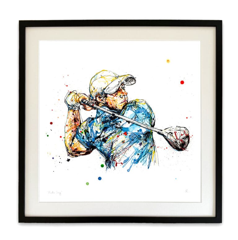 Large mounted and framed Master Swing