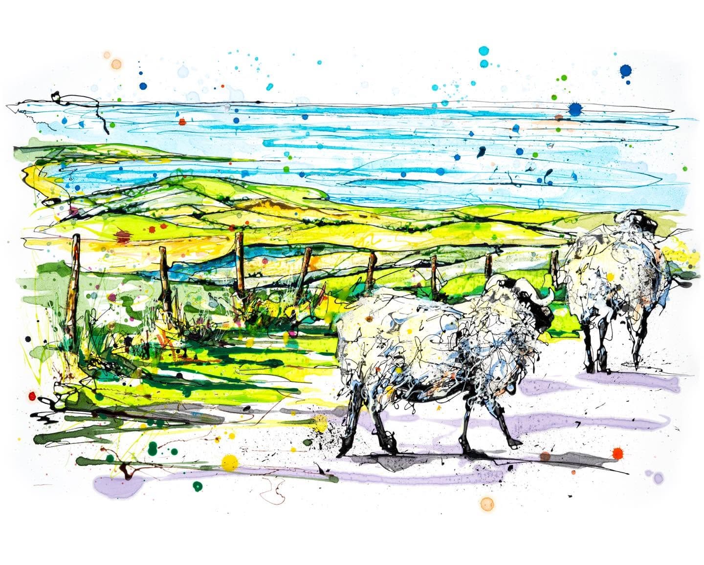 The Slow Road Home - Sheep Print