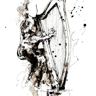 The Quiet Of Strings - Harp Print