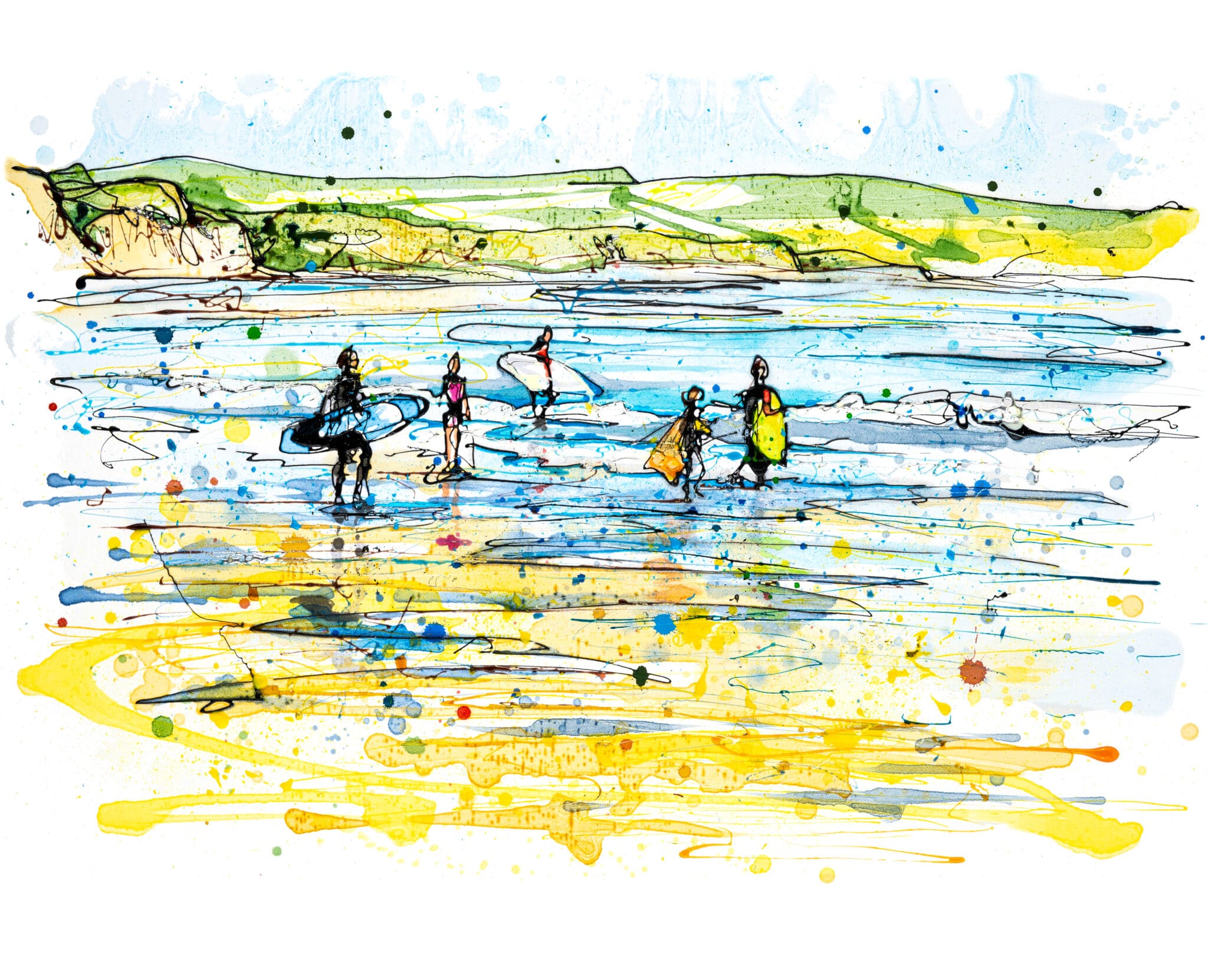 Along The Atlantic Edge - Surfers Print